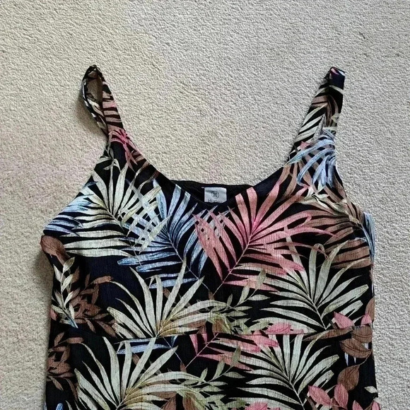 Hurley Maxi Dress Tropical Leaf Print XL Black Multi-colour Floral Dress - Picture 11 of 11